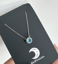 Colar Zircônia Azul Cravejada - comprar online