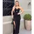 Vestido Longo Feminino Midi com Fenda Lateral e detalhes luxo - comprar online