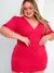 Conjunto Macaquinho Feminino Short Saia Com Manga Princesa Plus Size modelo Curve - comprar online