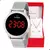 Relógio Champion CH40106T: feminino, digital LED, prata/vermelho, com colar e brincos. Presente bonito e à prova d'água. - comprar online