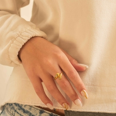 Anillo Gold ANG029 - Doble gota lisa