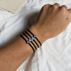 Pulsera negra Protectora ojo turco PM026