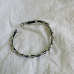 Pulsera Acero PAQ001 rodinado eslabón en cadena