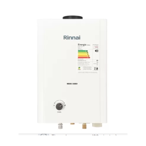 Aquecedor de Água à Gás GN 7,5 Litros/min Rinnai REUM070CFHBLE