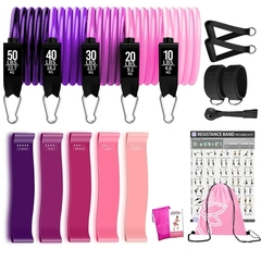 Conjunto de faixas de resistência para exercícios com alças de tornozelo - El Hombre 