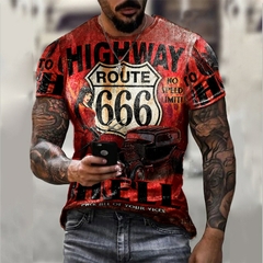 Camiseta masculina estilo de rua europeu