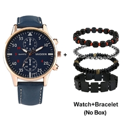 Relógio masculino conjunto de pulseiras de luxo na internet