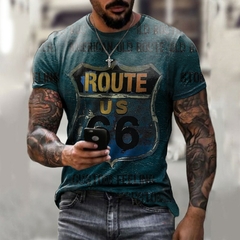 Camiseta masculina estilo de rua europeu na internet