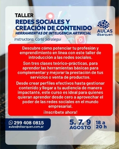 Taller "REDES SOCIALES Y CREACIÓN DE CONTENIDO" - comprar online