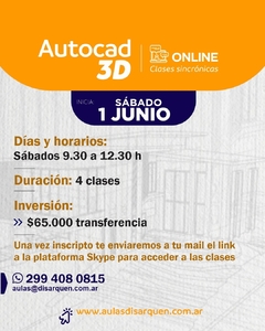 AUTOCAD 3D con profesor en vivo - comprar online