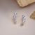 Brinco Ear Cuff Pedras Prata 925 Com Banho de Ródio - Juliana Jóias