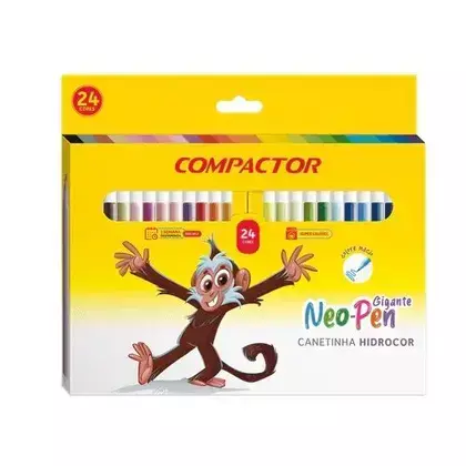 Canetinha Hidrográfica Neo Pen Gigante 24 Cores Compactor