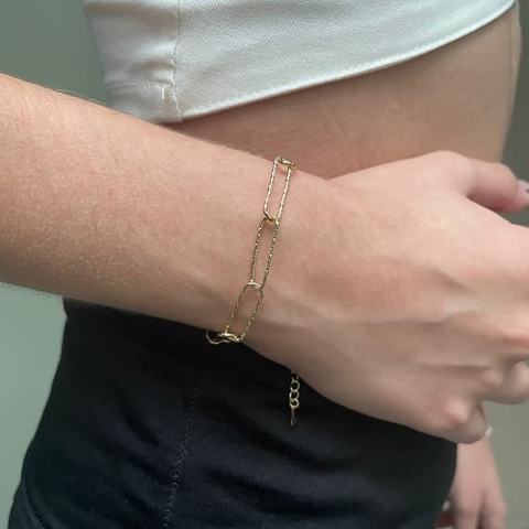 Pulseira Correntaria Elos Retilhados
