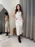 Vestido Midi De Tule Bordado Bege Gale - Isy - comprar online