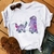 Linda camiseta de desenho animado Disney Lilo Stitch Graphic Woman 90S Summer Sh - loja online