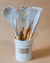 KIT PORTA CONDIMENTOS MATTE BRANCO C/ TAMPA DE BAMBU