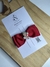 Laço Vermelho com Bordado de Pérolas e Strass