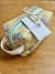Necessaire Box Floral Marrom & Forro Floral Azul - Ateliê Naomi