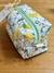 Necessaire Box Limão Siciliano & Forro Xadrez Azul - Ateliê Naomi
