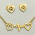 Kit Brinco Coração + Colar Amor Pet Banhado a Ouro (SEMIJOIA)