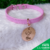 Kit Pingente Redondo Rosé Gold Luxo + Coleira de Couro