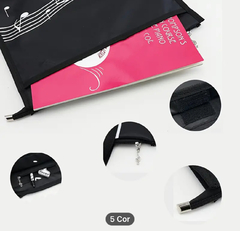 Bolsa Rosa Notas Musicais - Grande na internet