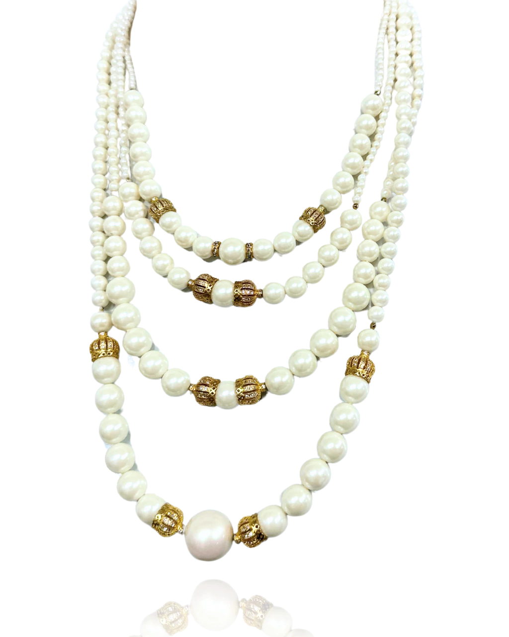 Colar Conceito Pérolas Shell & Zircônias Cravejadas