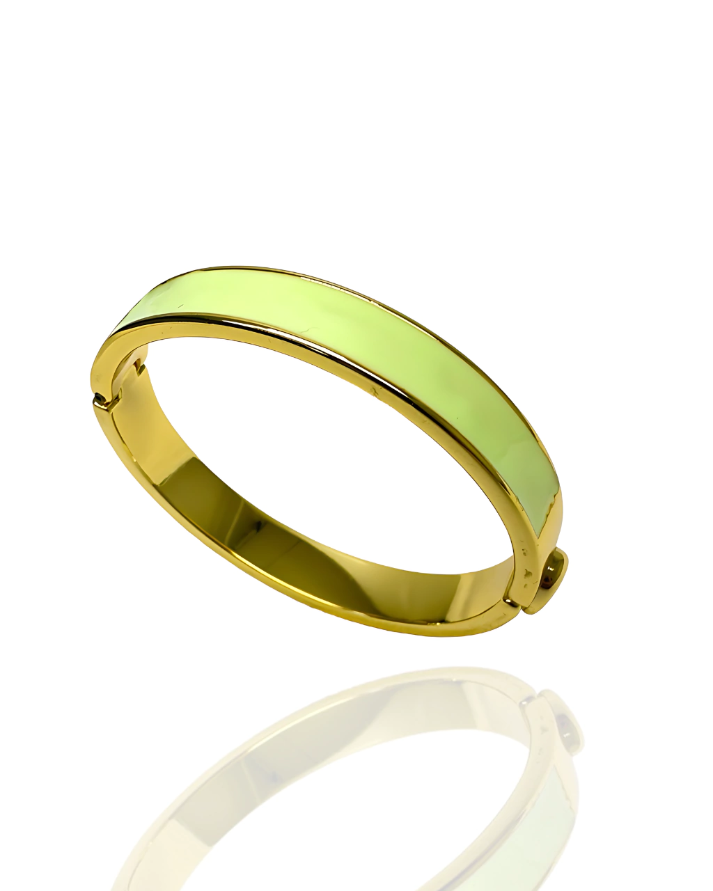 Bracelete Couro & Metal - Verde Candy