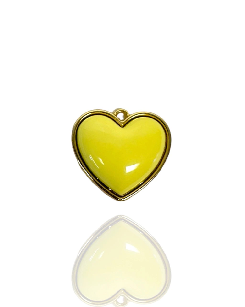 Pingente Coração Relevo Amarelo