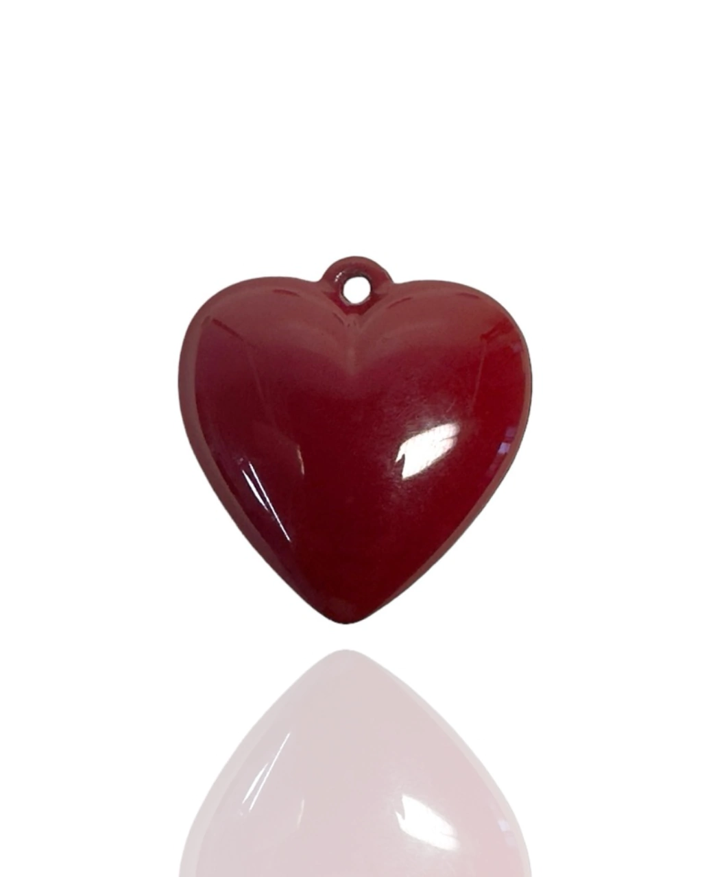 Pingente Coração Luxo Esmaltado Vinho