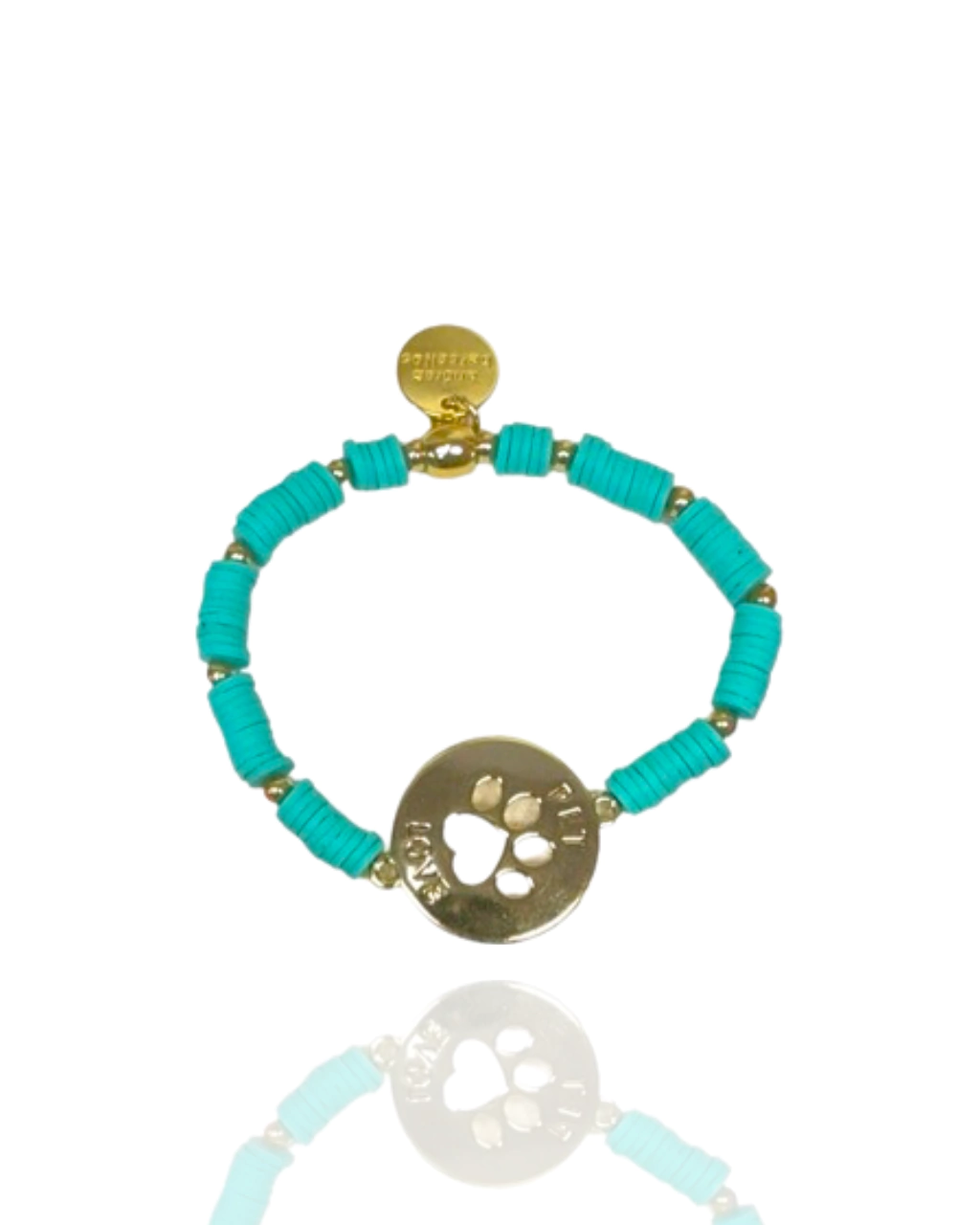 Pulseira Pet Lovers - Pingente Dourado