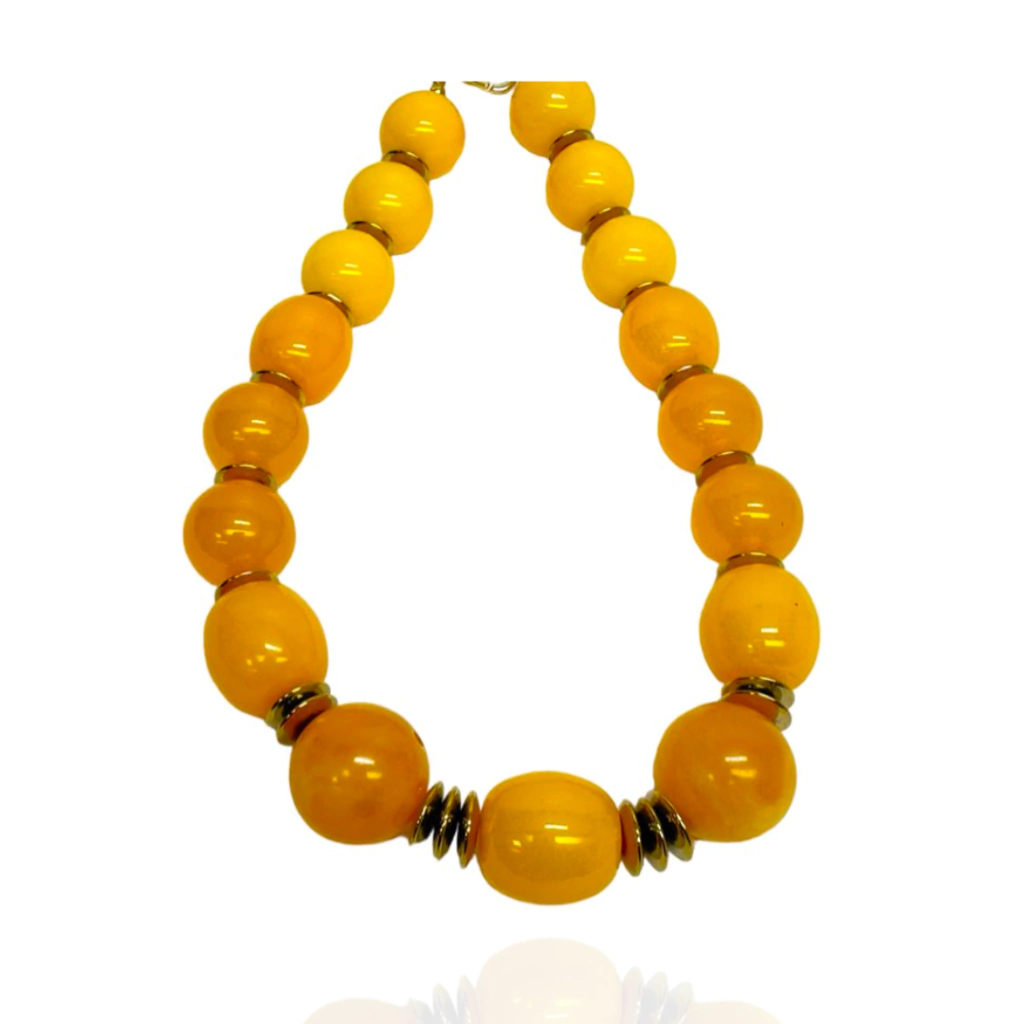 Colar Amarelo Com Hematita