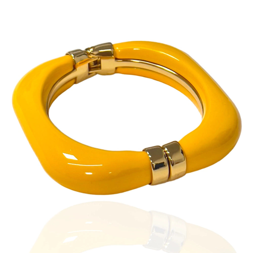 Bracelete Amarelo Ouro em Resina