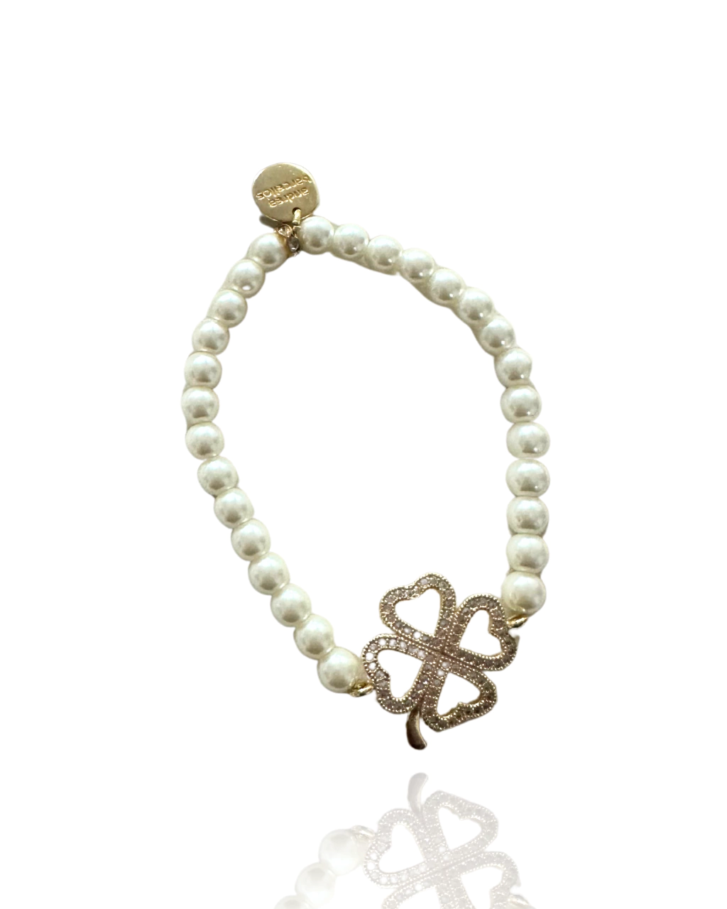 Pulseira Pérola & Trevo com Zircônias