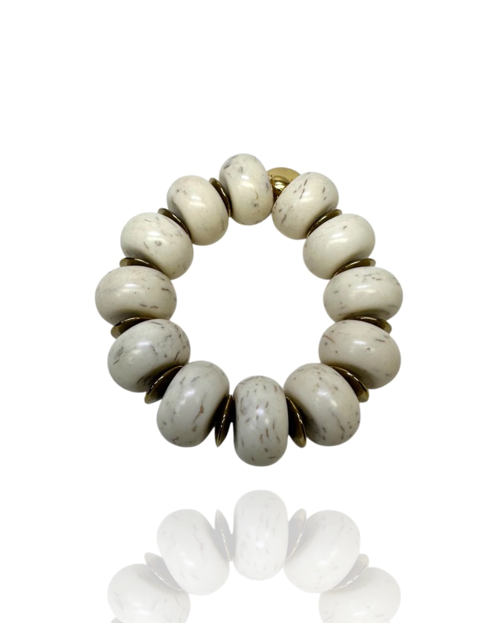 Pulseira Luxo Howlita Cappuccino & Hematitas