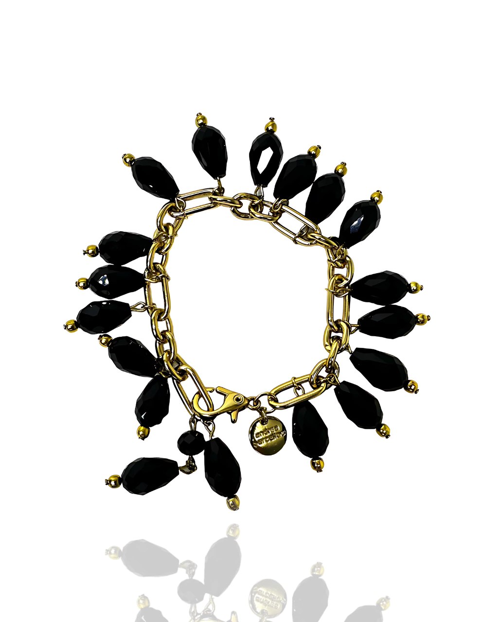 Pulseira Corrente & Gotas de Ônix