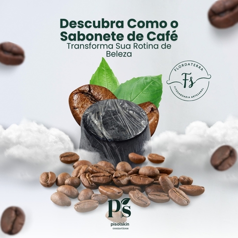 Sabonete de café orgânico regenerado detox da pele esfoliante natural.