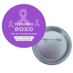 Fevereiro roxo bottons broches 