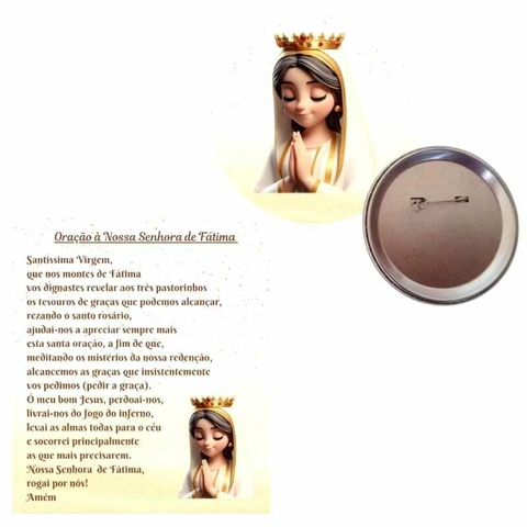 Botton e oração a Nossa Senhora de Fátima