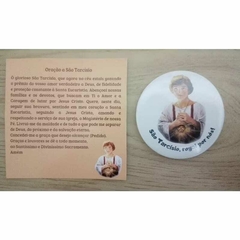 Botton com cartão de oração de São Tarcísio