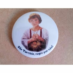 Botton com cartão de oração de São Tarcísio