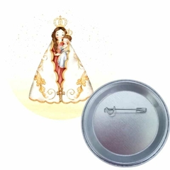 Botton com cartão de oração de Nossa Senhora de Nazaré