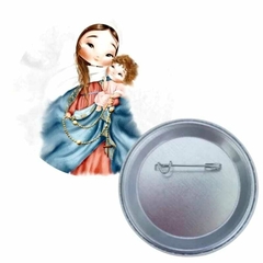 Botton com cartão de oração de Nossa Senhora do Rosário