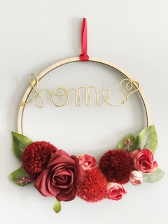Guirlanda Flores e Pompons Home 20 cm - comprar online