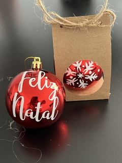 Bola de Natal Vermelha Personalizada