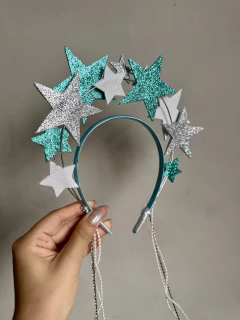 Tiara Carnaval Estrelas Azul e Prata - loja online
