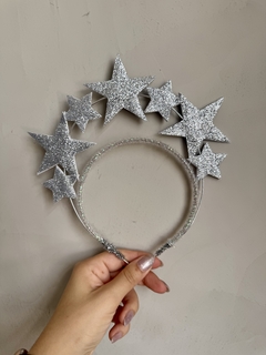 Tiara Carnaval Estrelas Prateadas - loja online