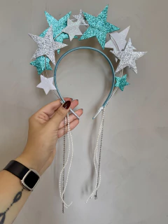 Tiara Carnaval Estrelas Azul e Prata na internet