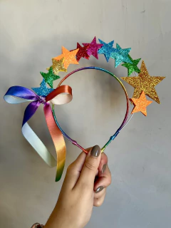Imagem do Tiara Carnaval Estrelas Arco- Iris