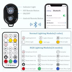 Imagem do Foto led anel de luz 26cm selfie anel lâmpada com tripé clipe de telefone pode